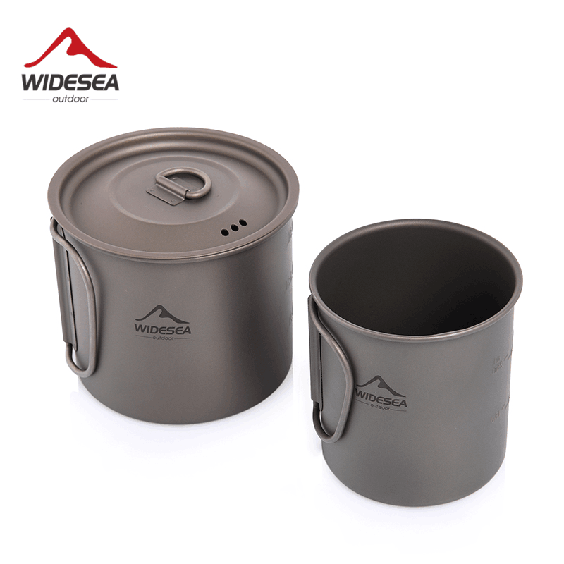 Camping Cooking And Dining Set - ワイドシーキャンプマグチタンカップ観光食器ピクニック用品アウトドアキッチン用品旅行調理セット調理器具ハイキング