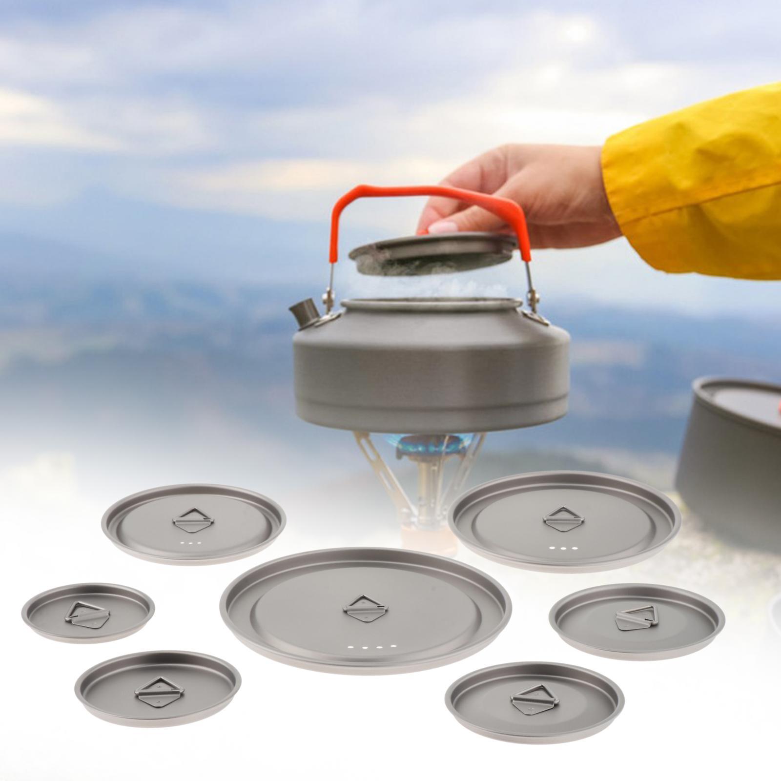 Camping Cooking And Drinking - チタン屋外マグ蓋調理器具調理キャンプポット蓋食器飲料ミルクカップ蓋バックパッキングハイキングピクニック