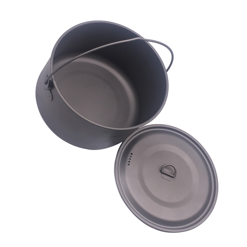 Camping Cooking Pots And Pans Set - FLAME'S 信条 1100 ミリリットル 1950 ミリリットル超軽量屋外キャンプチタンポット