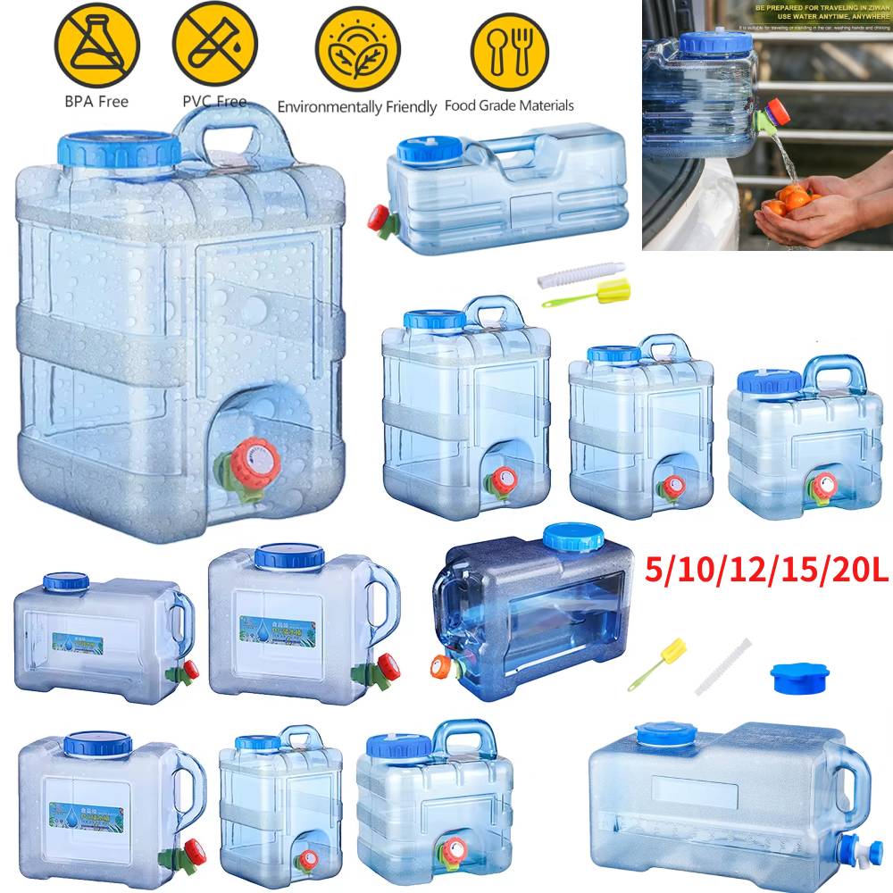 Camping Cooking And Drinking - 5-15L 飲料水バケツ駆動純水タンク水貯蔵キャリア蛇口付き屋外キャンプ調理ピクニックハイキング