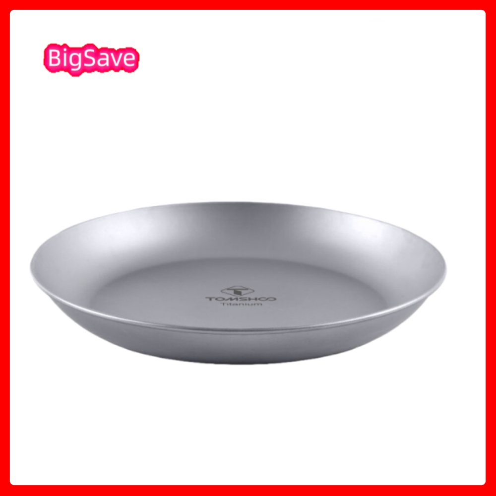 Camping Cooking Disc - ポータブルチタンラウンドキャンププレート屋外超軽量食器調理器具食器洗い機対応バックパッキングディナープレートバーベキュー用