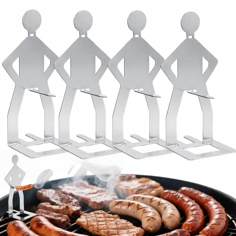 Camping Cooking Gazebo - キャンプ用品 304ステンレス鋼製BBQストロングマンソーセージホルダー 楽しいソーセージグリル 再利用可能で洗いやすいホットドッググリル