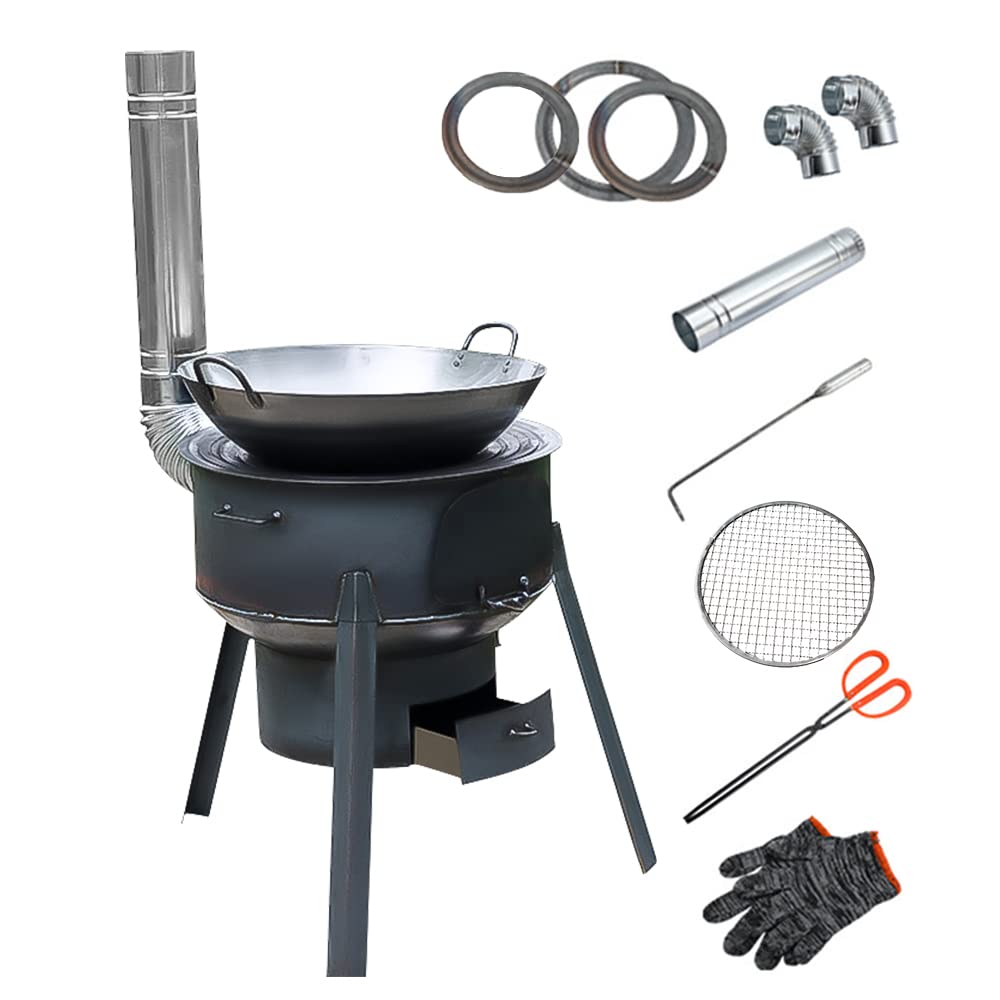 Camping Cooking Hot Plate - ポータブルで取り外し可能な薪ストーブ,バーベキュー,ピクニック,ハイキング,加熱,調理,43cm