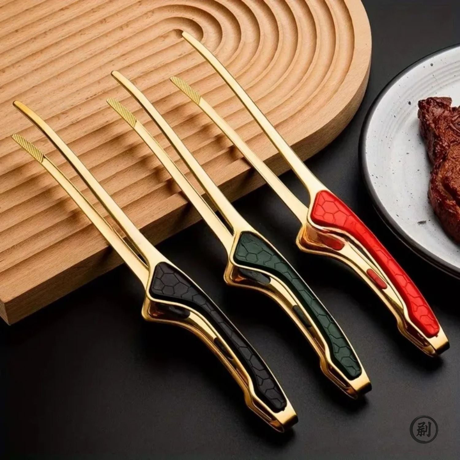 Camping Cooking Grate - 304ステンレス製キッチン用トング、滑り止め快適グリップ付き、耐熱、グリル、サラダ、ピクニック、料理など多目的に使用可能