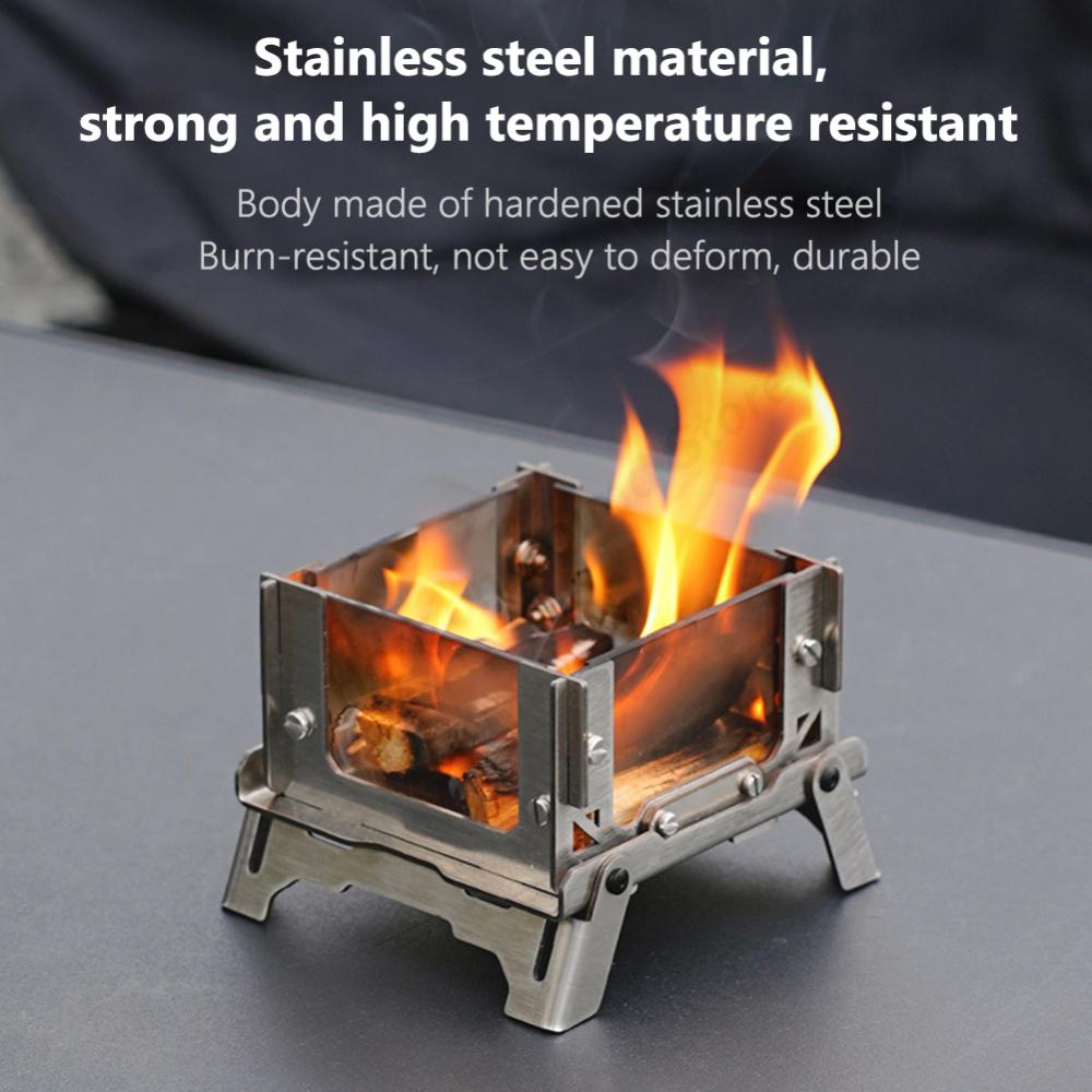 Camping Cooking Griddle - ﻿ キャンプ用ヒーター ポータブルグリルスタンド ミニステンレス鋼バーナー ポータブル折りたたみ香炉 デスクトップビューイングストーブ