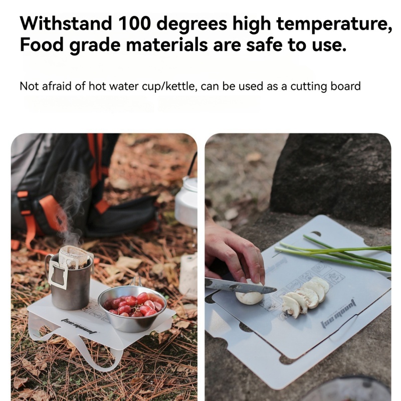 Camping Cooking And Dining Set - 屋外用PPボード折りたたみテーブル キャンプ用 耐熱性 小型ダイニングテーブル 食品グレード素材 まな板