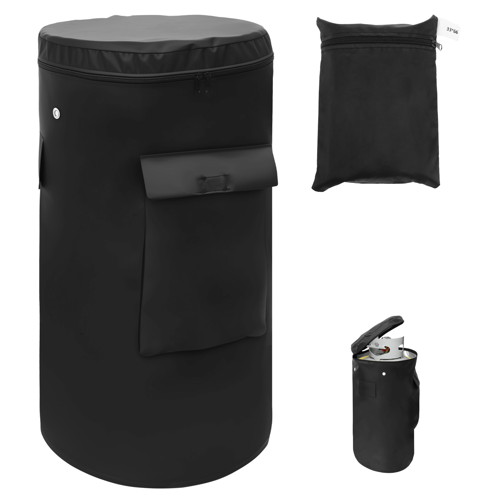 Camping Cooking Propane - オックスフォード布プロパンタンクカバー通気性のある巾着底ガスタンク保護カバーサイドポケット付きキャンプアウトドアバーベキュー用