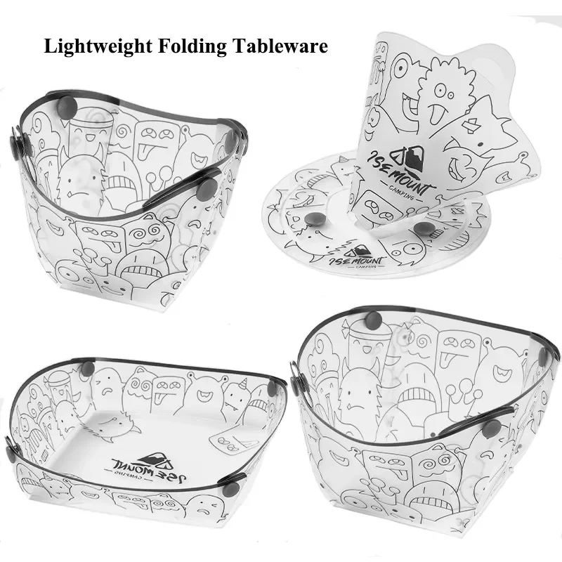 Camping Cooking Disc - 多目的折りたたみ式食器、屋外、ポータブルボウル、ディナープレート、コーヒーフィルター、水カップ、キャンプ、軽量