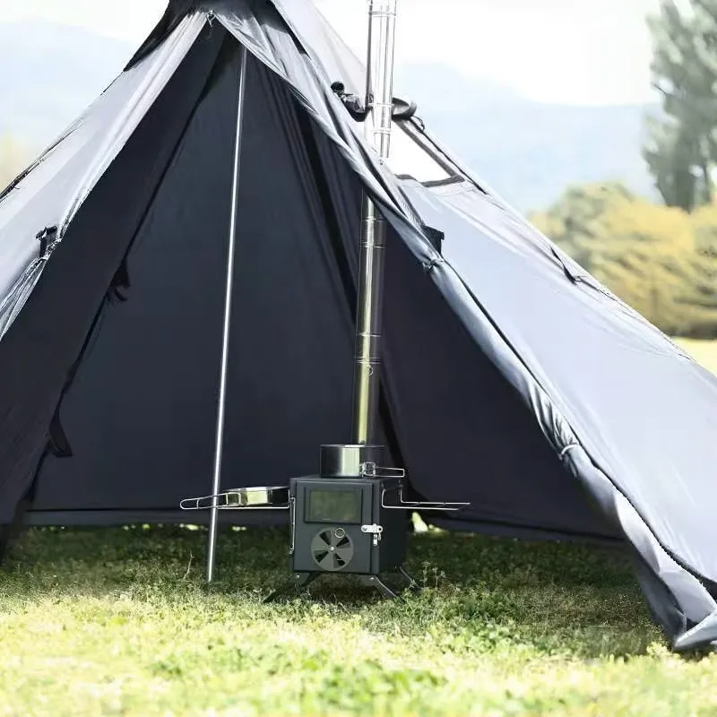 Camping Cooking And Drinking - 炭素鋼製ポータブル屋外調理テントストーブ、キャンプ、グリル、炭火、飲み物、娯楽用の薪ストーブ