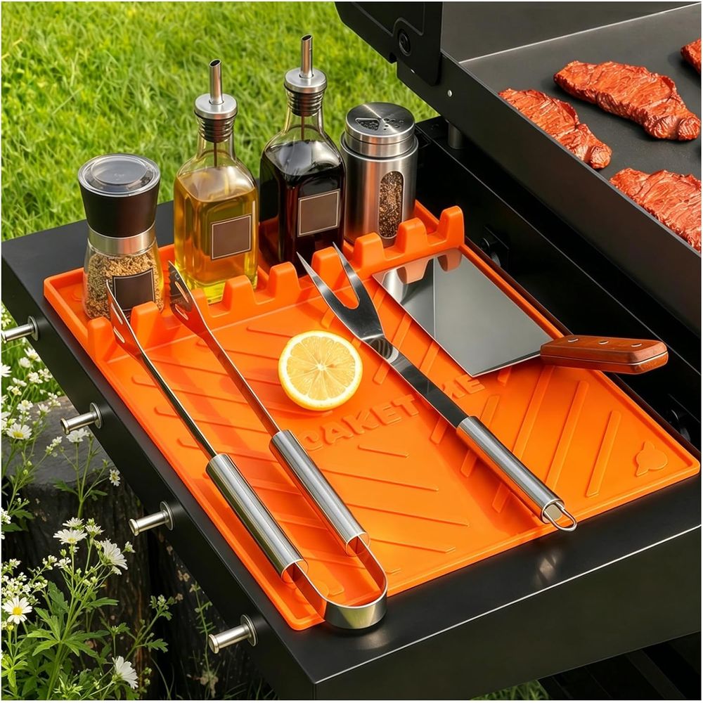 Camping Cooking Griddle - シリコン製グリルマットまたはグリドルアクセサリー、調理キッチン、バーベキューの必需品、カウンタートップ、屋外キャンプ、芝生用