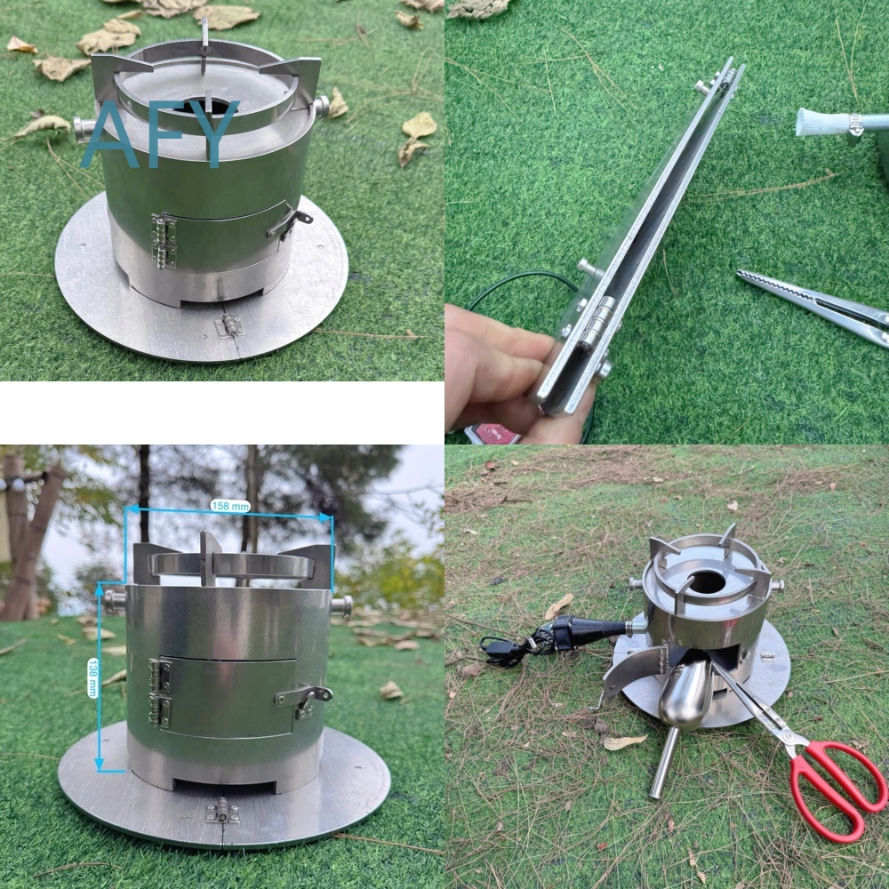 Camping Cooking Hot Plate - ポータブル木製ガス化ストーブ キャンプ用 アウトドアクッキング 鍋 茶醸造 焼き物
