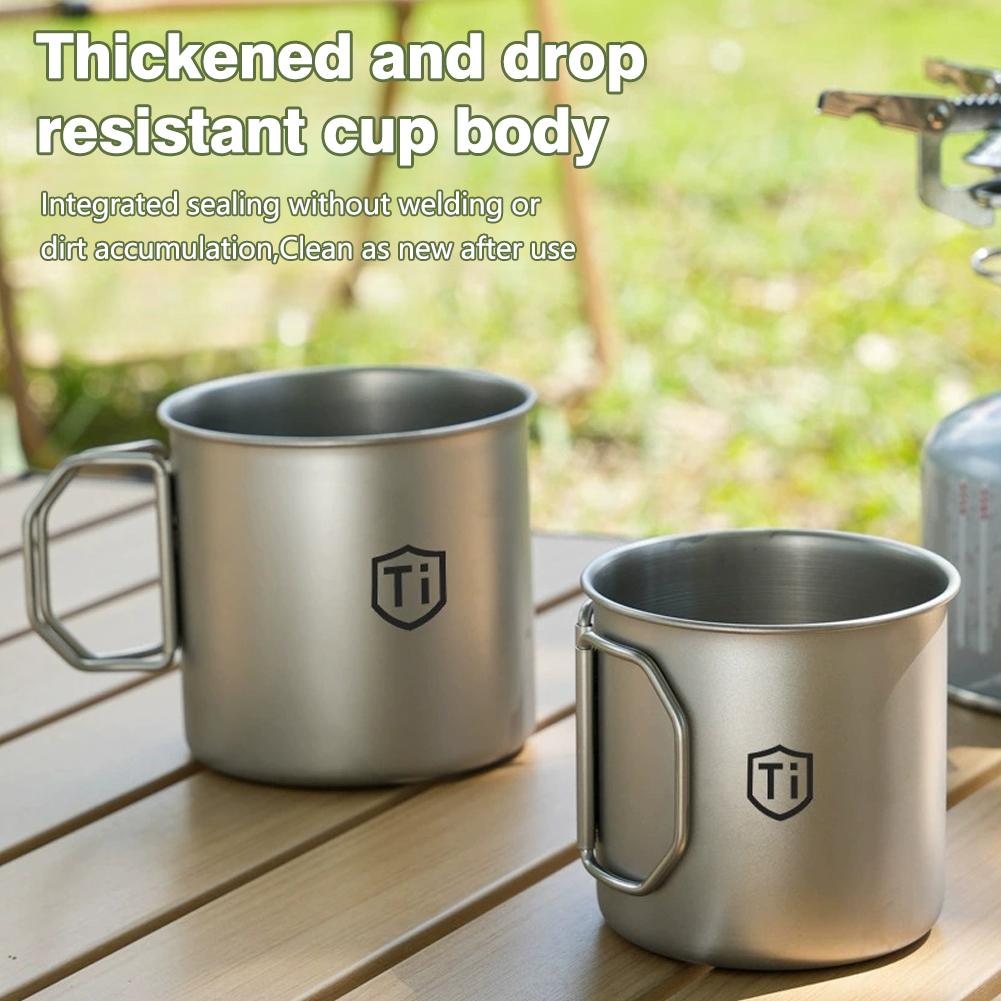 Camping Cooking And Dining Set - キャンプマグ チタンカップ 観光用食器 ピクニック用品 アウトドアキッチン用品 旅行用調理セット