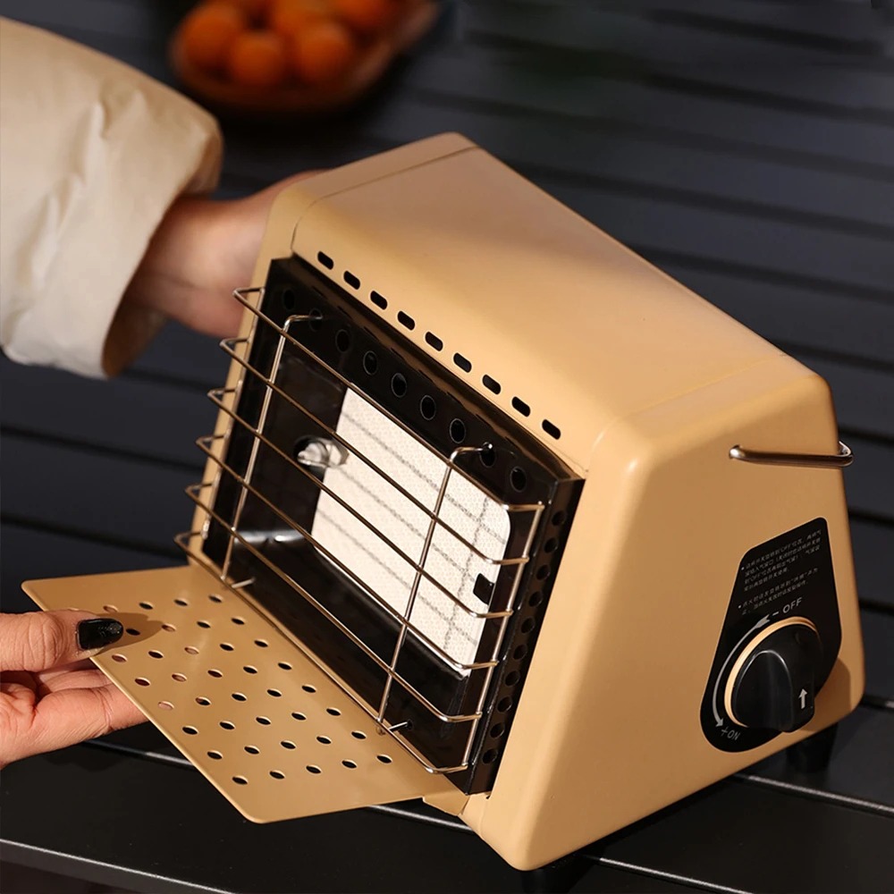 Camping Cooking Propane - 1.5KWポータブルガスストーブヒーター バーベキュー調理 2 in 1 キャンプクッカー