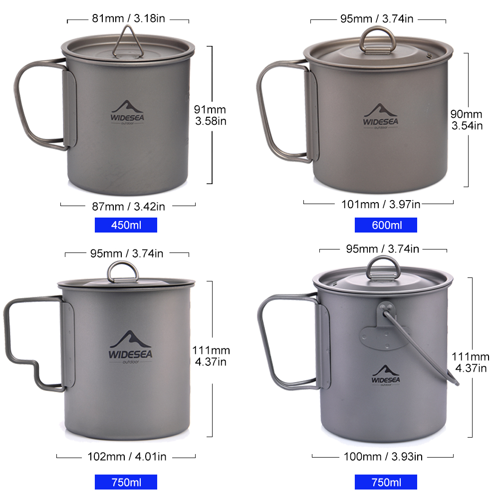 ワイドシーキャンプマグチタンカップ観光食器ピクニック用品アウ - Camping Cooking And Dining Set のレビューと価格