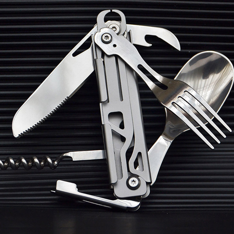 多機能キャンプフォークスプーンセットポータブル折りたたみナイ - Camping Cooking And Dining Set のレビューと価格
