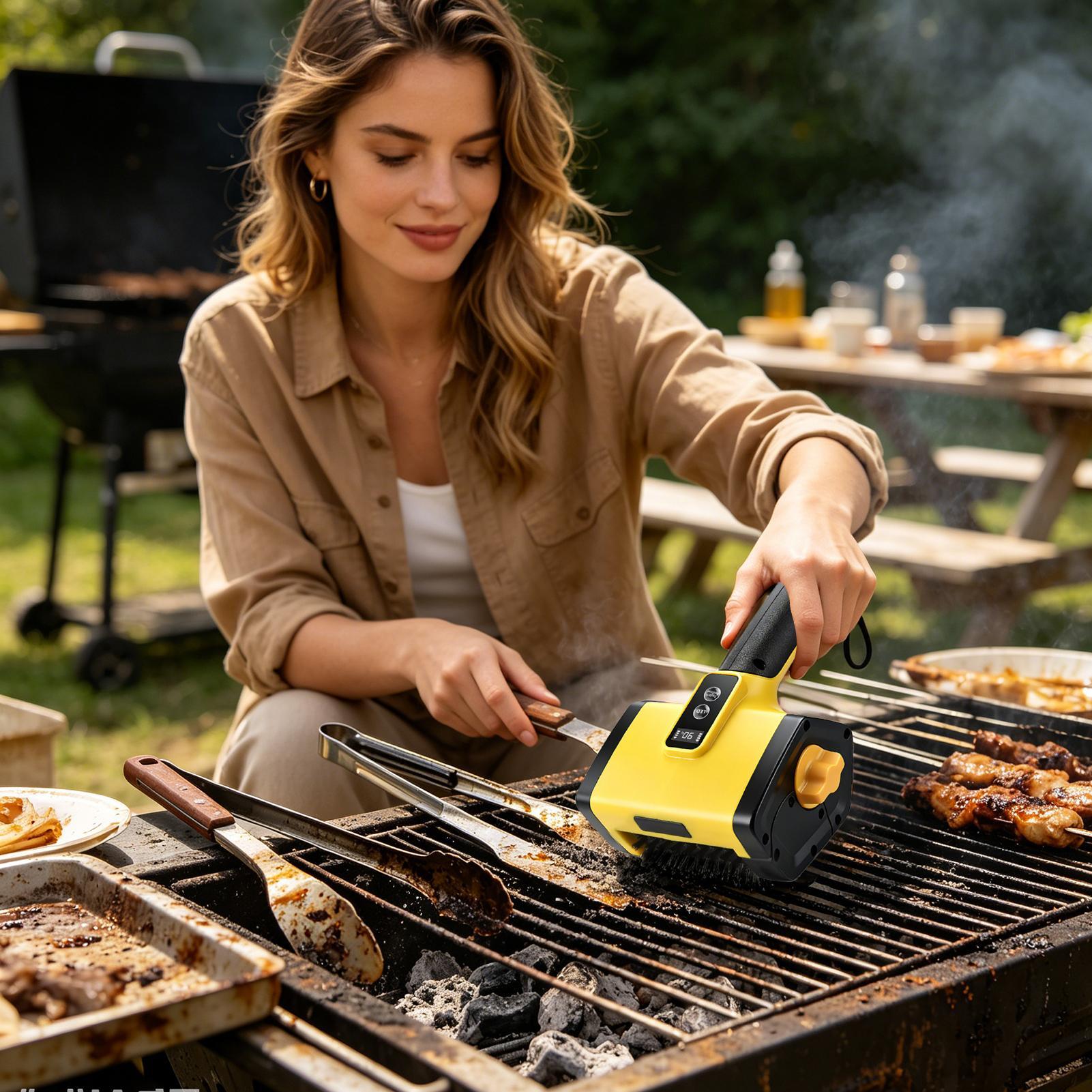 電気グリルクリーナー 2 強力な速度洗浄充電式電気グリルクリ - Camping Cooking Grate のレビューと価格