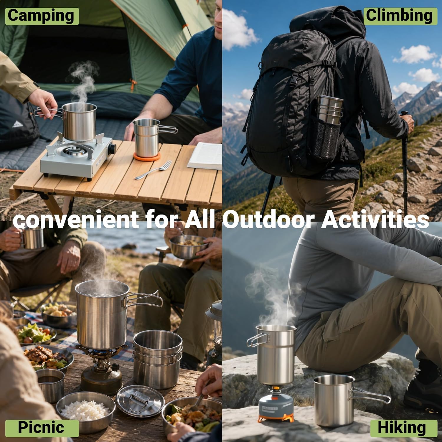 折りたたみ式キャンプカップマグカップキャンプポット調理器具3 - Camping Cooking Bag のレビューと価格