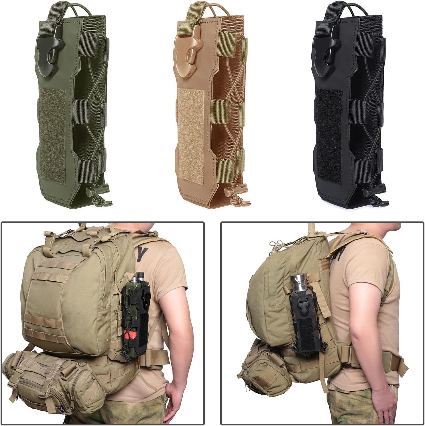 Molle ウォーターボトルポーチ ラジオホルスター ウエス - Camping Cooking Bag のレビューと価格