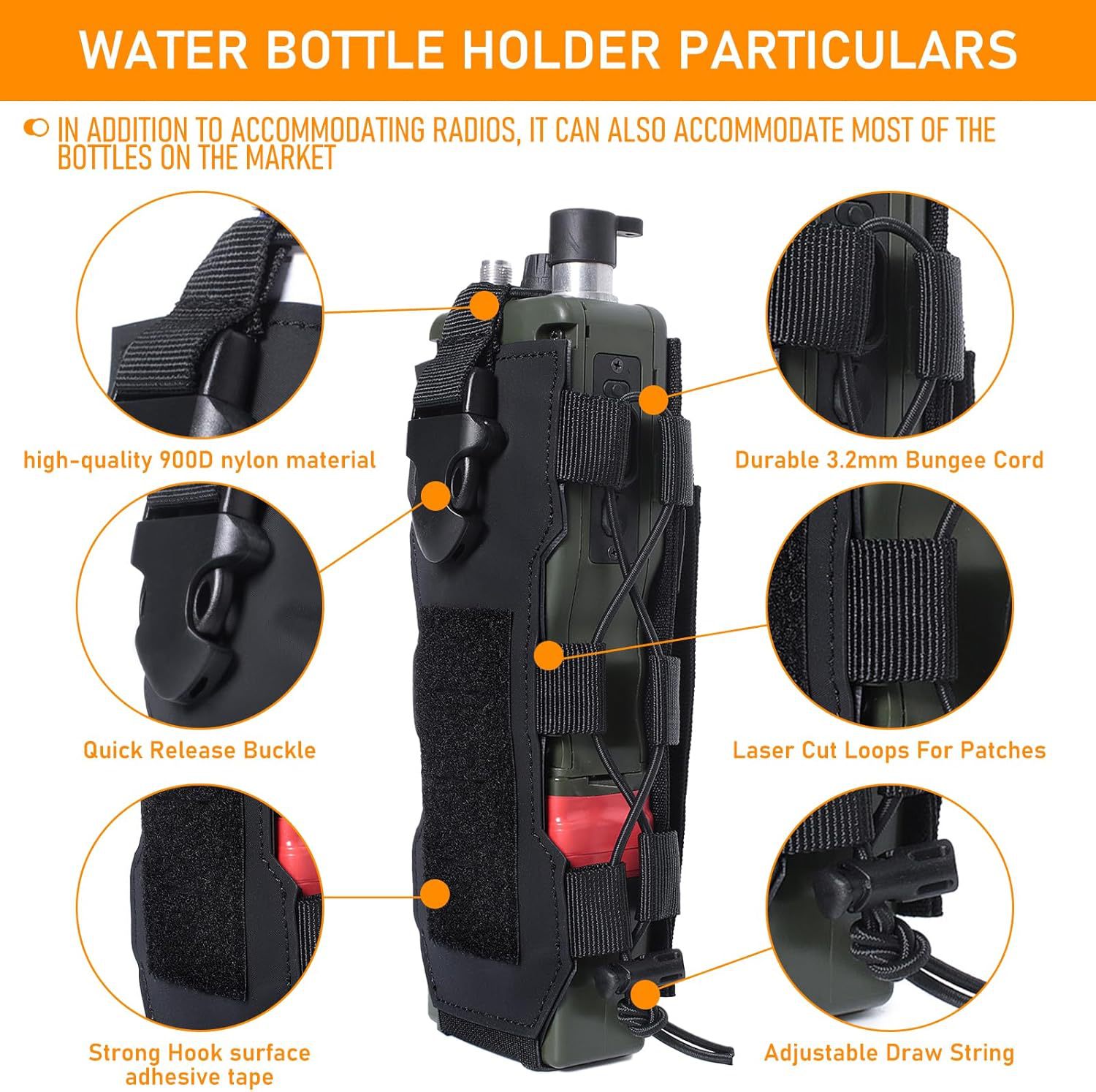 Molle ウォーターボトルポーチ ラジオホルスター ウエス - Camping Cooking Bag のレビューと価格