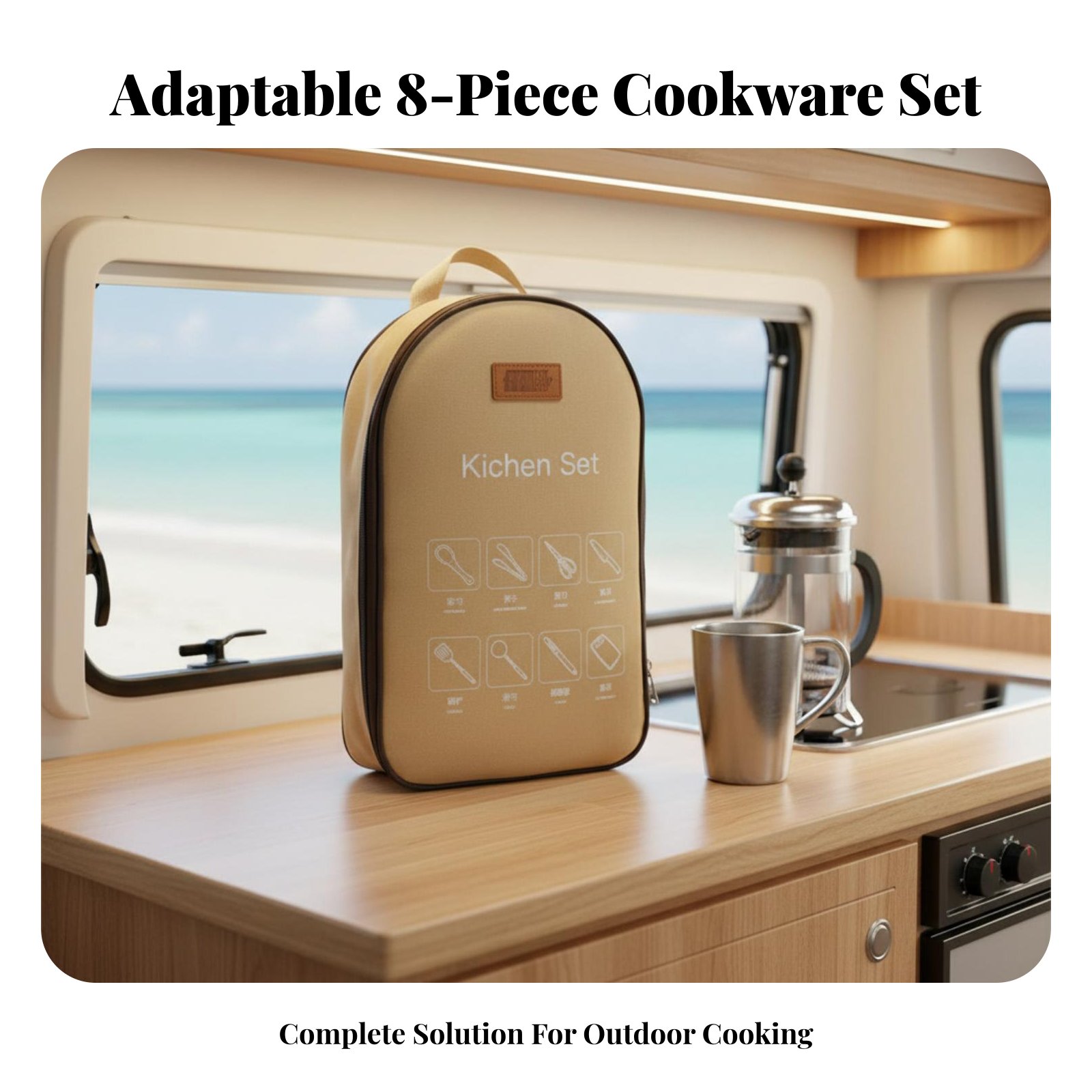 屋外用ポータブル調理器具セット、キャンプ食器、ステンレス鋼キ - Camping Cooking Dining Set のレビューと価格