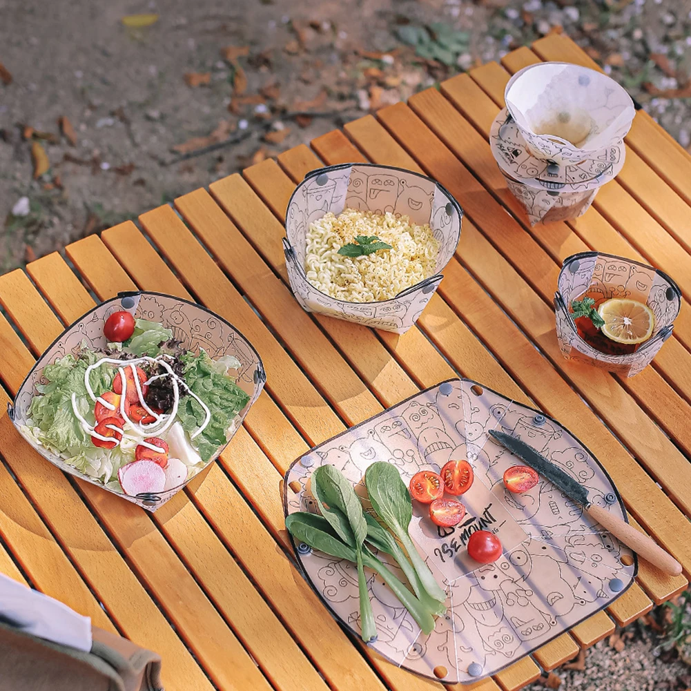 PP 折りたたみ食器ポータブルキャンプ食器セットボウル/カッ - Camping Cooking Disc のレビューと価格