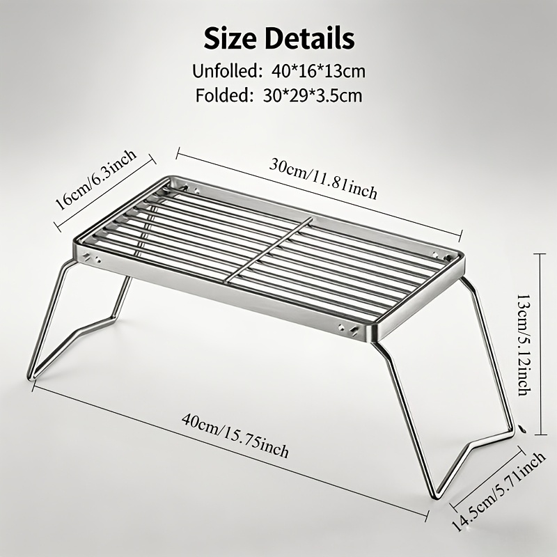 ポータブル折りたたみ式ステンレスキャンプファイヤースタンド  - Camping Cooking Griddle のレビューと価格