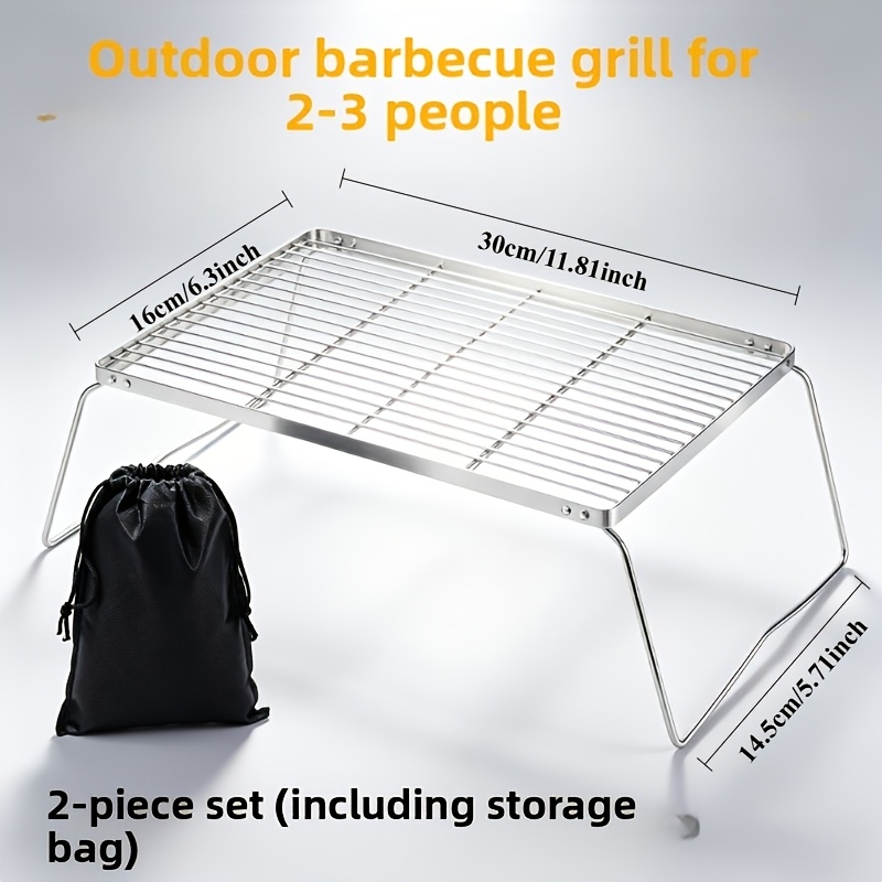 ポータブル折りたたみ式ステンレスキャンプファイヤースタンド  - Camping Cooking Griddle のレビューと価格