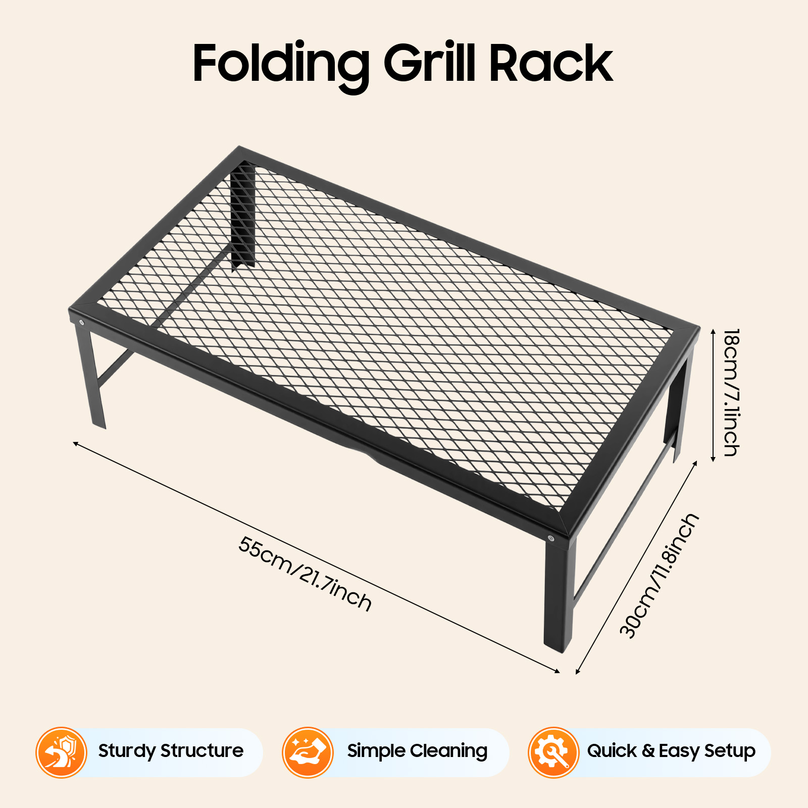 ポータブル折りたたみ式キャンプグリル焚き火台グレートキャンプ - Camping Cooking Grate のレビューと価格