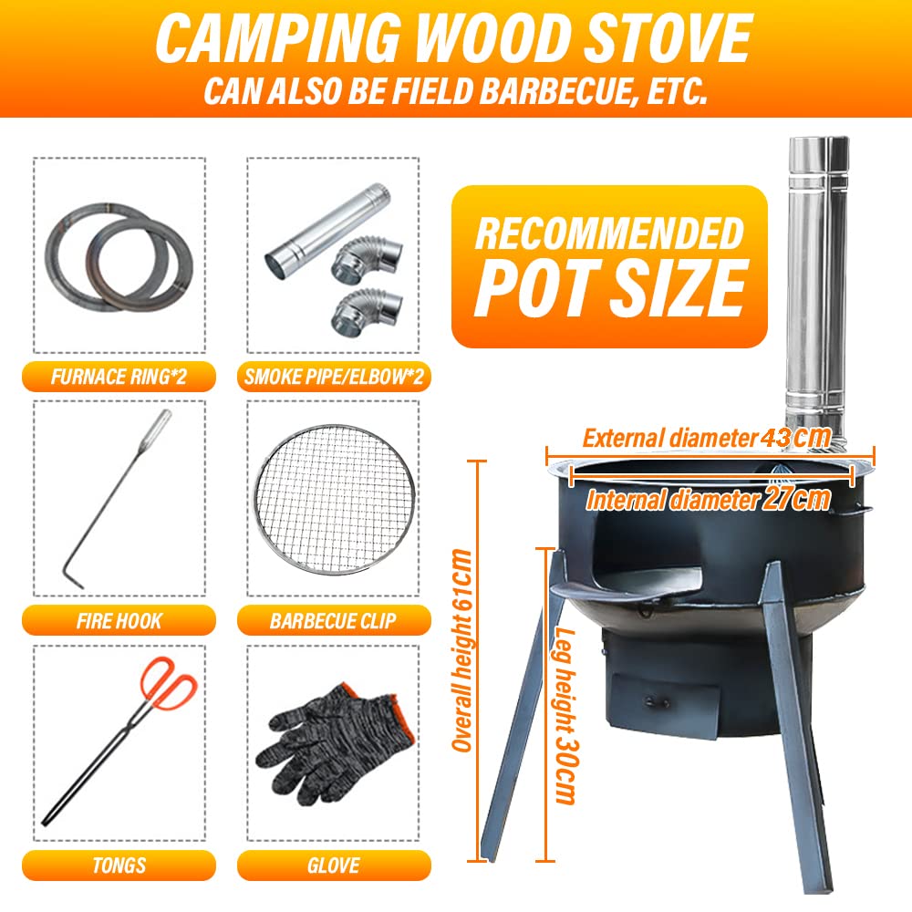 ポータブルで取り外し可能な薪ストーブ,バーベキュー,ピクニッ - Camping Cooking Hot Plate のレビューと価格