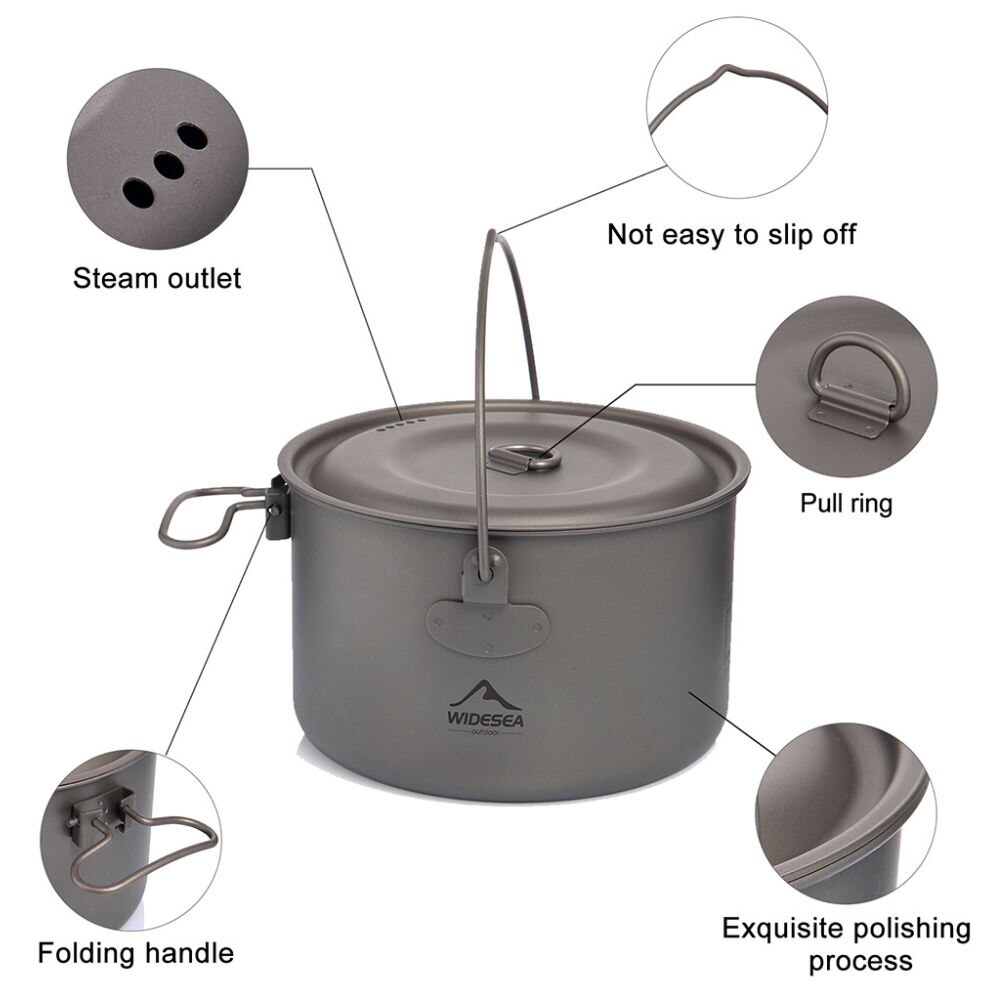 キャンプ用食器チタン調理器具セット観光大釜屋外調理鍋フライパ - Camping Cooking Pots And Pans Set のレビューと価格