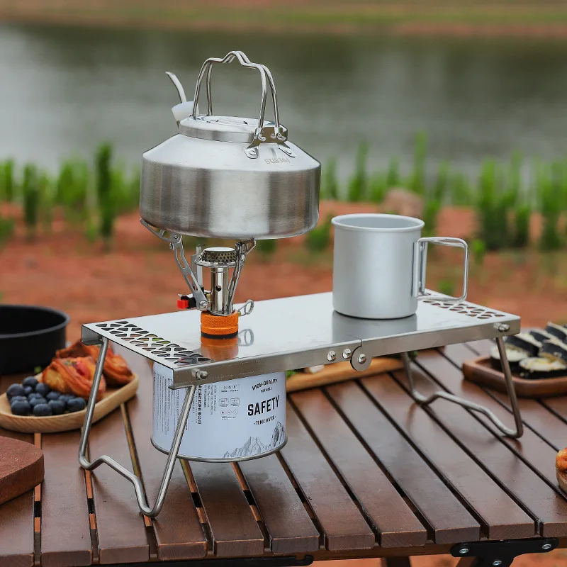 屋外ポータブルミニティーテーブルステンレス鋼スプライシング折 - Camping Cooking Griddle のレビューと価格