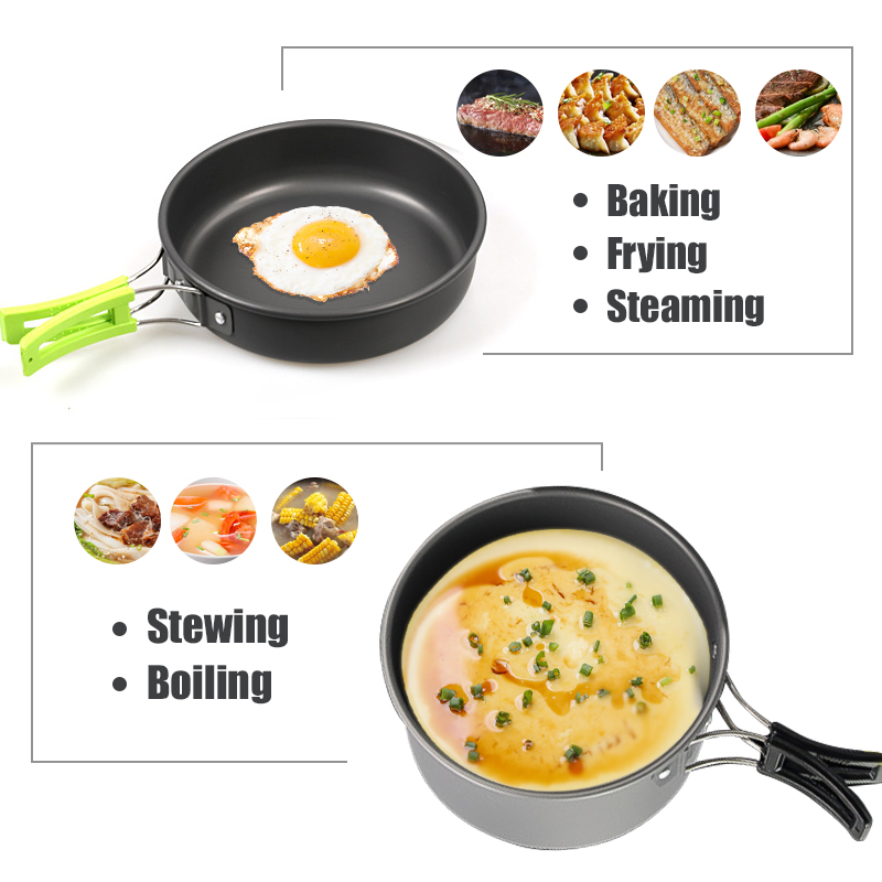 WESTTUNE キャンプ調理器具キット アルミ アウトドア - Camping Cooking Pots And Pans Set のレビューと価格