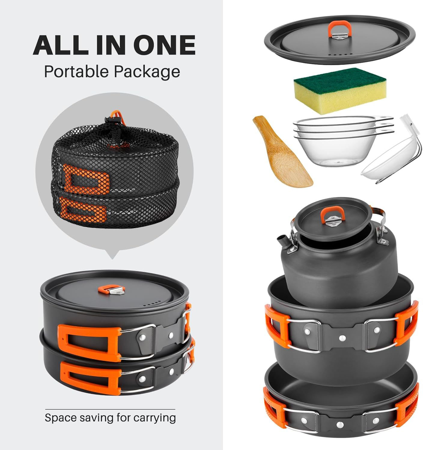 キャンプ用調理器具 キャンプ用ポットとフライパンセット ケト - Camping Cooking Pots And Pans Set のレビューと価格