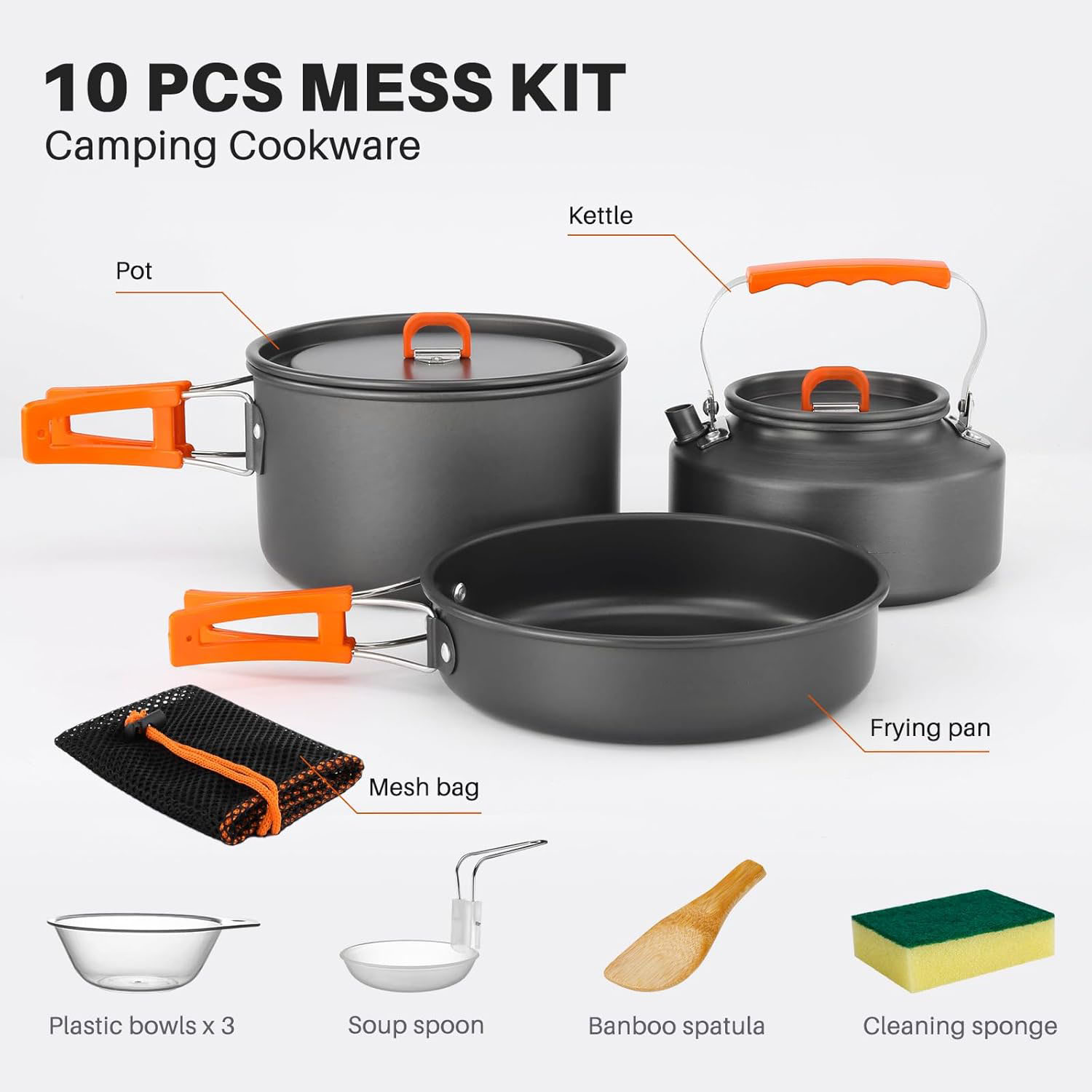 キャンプ用調理器具 キャンプ用ポットとフライパンセット ケト - Camping Cooking Pots And Pans Set のレビューと価格