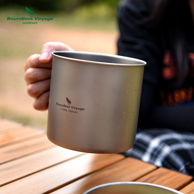 純チタン折りたたみハンドルポットセット、超軽量ポータブル、ア - Camping Cooking Pots And Pans Set のレビューと価格