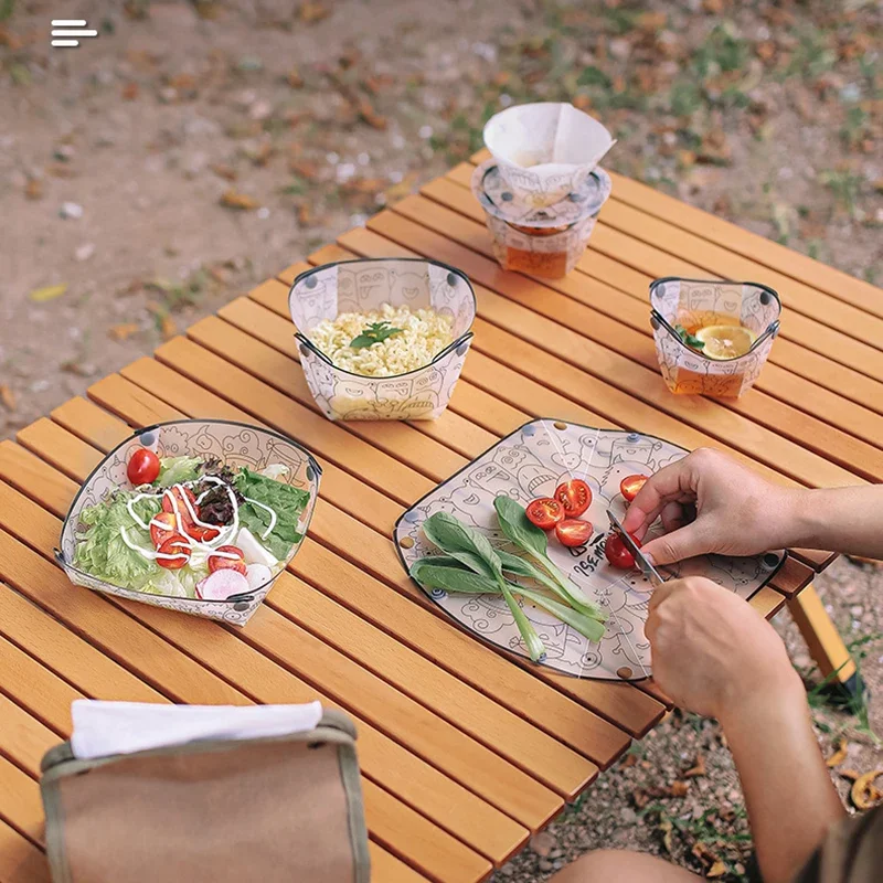 多目的折りたたみ式食器、屋外、ポータブルボウル、ディナープレ - Camping Cooking Disc のレビューと価格