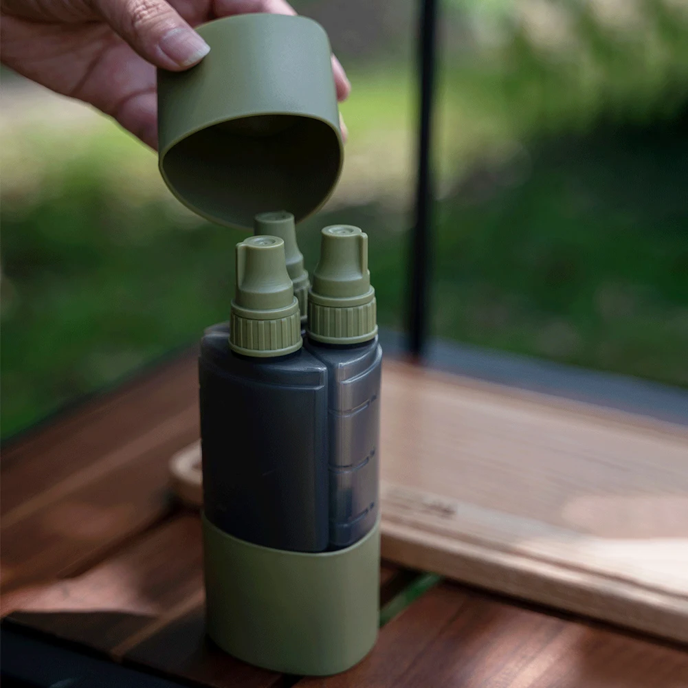 3 で 1 屋外キャンプ調味料ディスペンサーボトルバーベキュ - Camping Cooking And Dining Set のレビューと価格