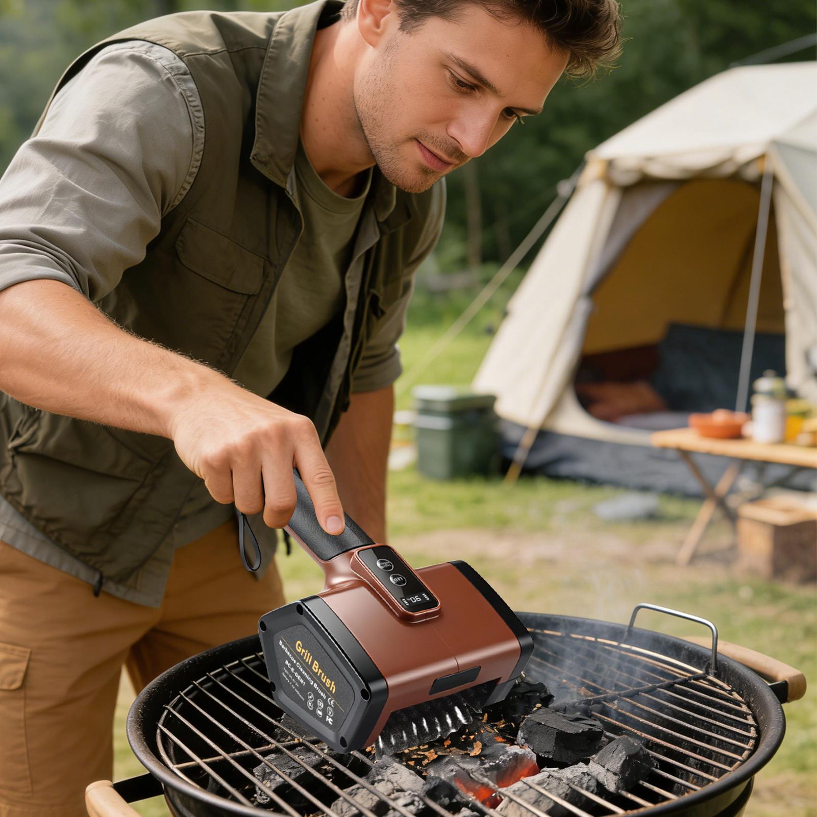 自動グリルクリーナー 3000mAh 充電式バーベキュークリ - Camping Cooking Grate のレビューと価格