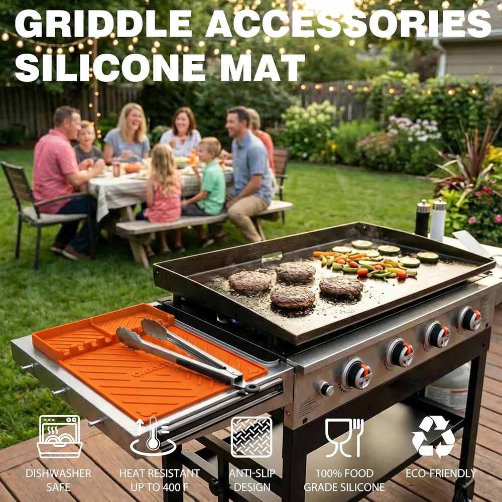 シリコン製グリルマットまたはグリドルアクセサリー、調理キッチ - Camping Cooking Griddle のレビューと価格