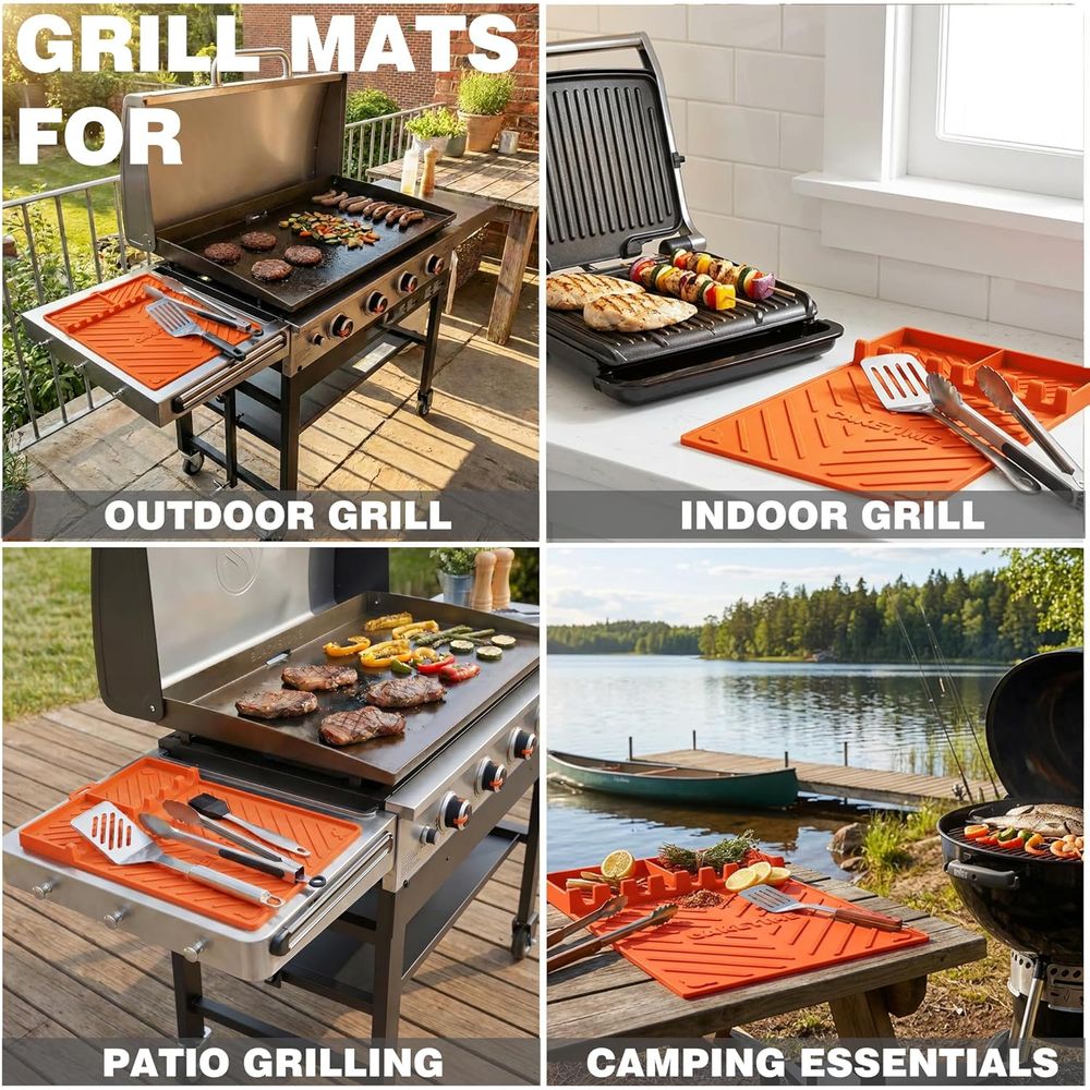 シリコン製グリルマットまたはグリドルアクセサリー、調理キッチ - Camping Cooking Griddle のレビューと価格