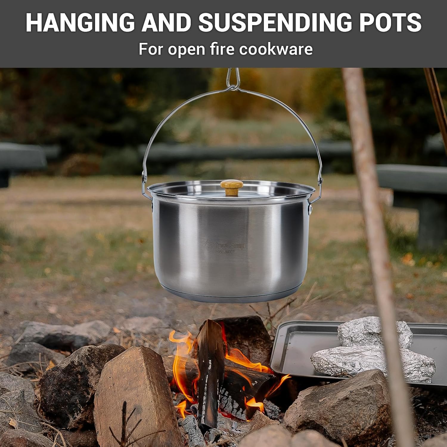 304ステンレス鋼キャンプ用調理器具セット - キャンプファ - Camping Cooking Pots And Pans Set のレビューと価格