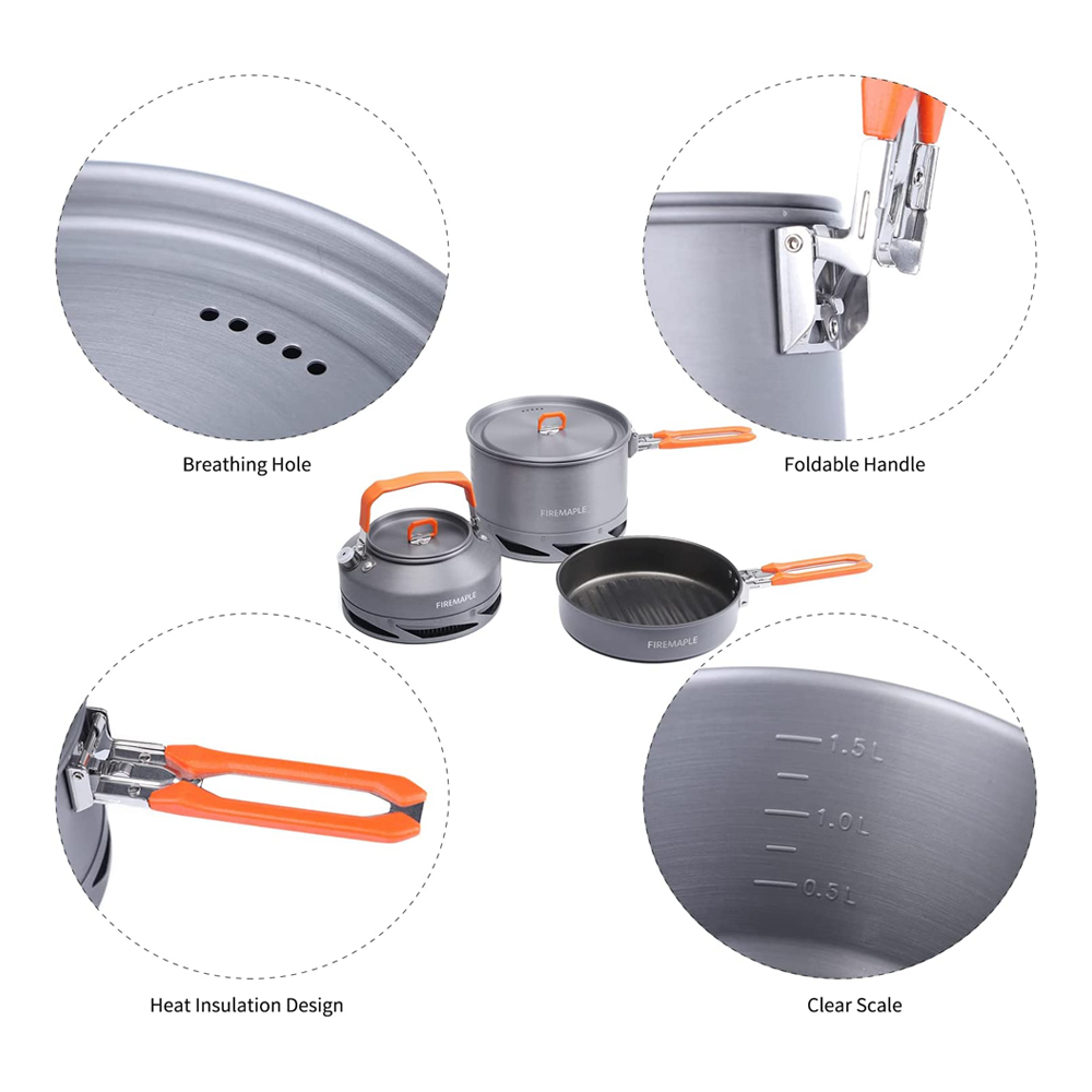 Fire Maple器具ハイキング調理セット熱交換器ポットパ - Camping Cooking And Dining Set のレビューと価格
