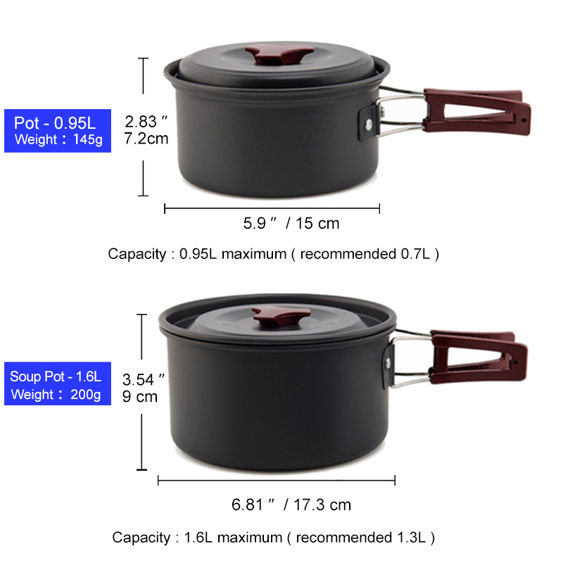 Widesea キャンプ調理器具セットアウトドアポット食器キ - Camping Cooking And Dining Set のレビューと価格