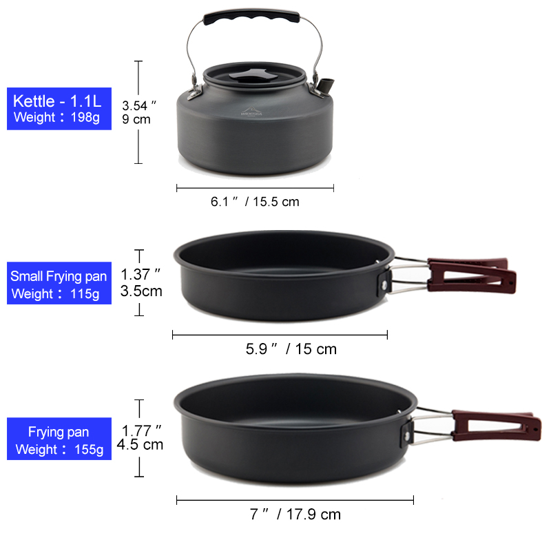 Widesea キャンプ調理器具セットアウトドアポット食器キ - Camping Cooking And Dining Set のレビューと価格