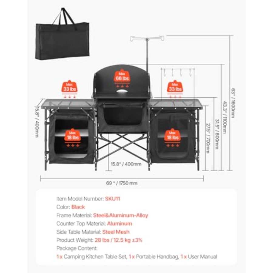 キャンプキッチンテーブル、屋外キャンプクッキングテーブル、3 - Camping Cooking Bag のレビューと価格