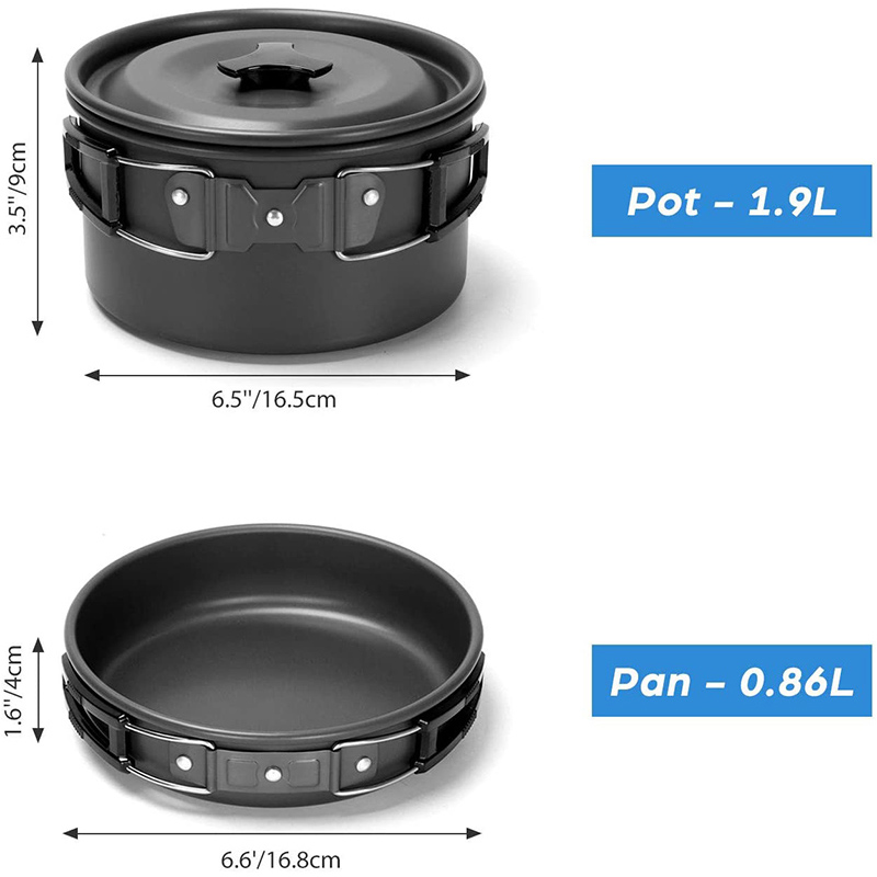 1 セット屋外ポットパンキャンプ調理器具ピクニック調理セット - Camping Cooking Pots And Pans Set のレビューと価格