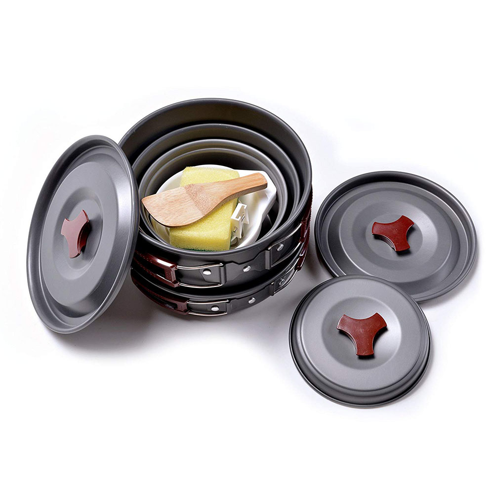 アウトドア キャンプ調理器具キット ノンスティック キャンプ - Camping Cooking Pots And Pans Set のレビューと価格