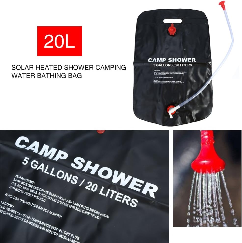 20Lソーラーシャワーバッグ ポータブルキャンプシャワーセッ - Camping Cooking Bag のレビューと価格