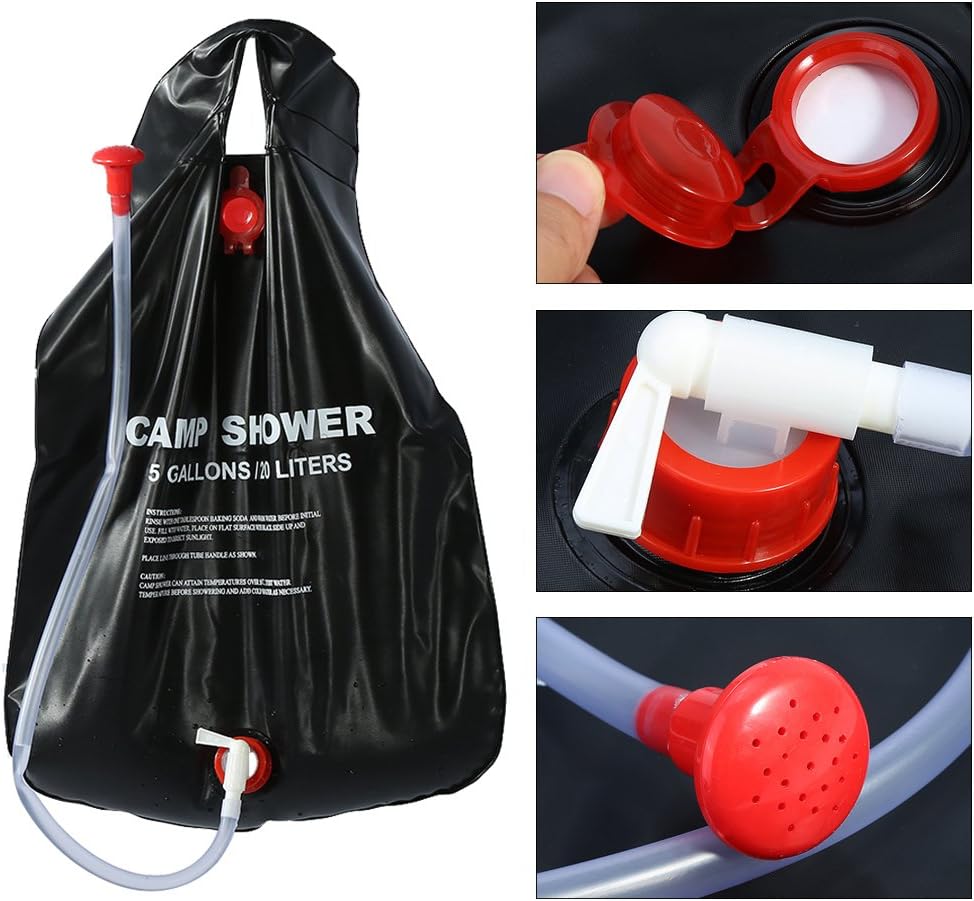 20Lソーラーシャワーバッグ ポータブルキャンプシャワーセッ - Camping Cooking Bag のレビューと価格