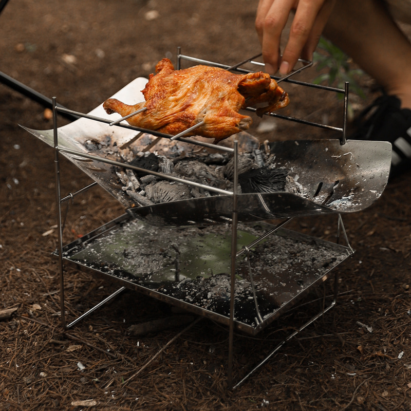 薪キャンプストーブポータブル折りたたみ屋外調理ストーブ防風フ - Camping Cooking Grate のレビューと価格